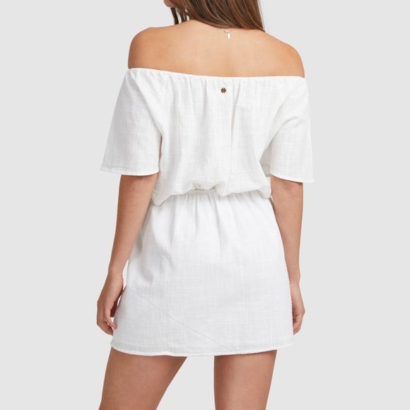 Billabong x Steph Claire Smith Pure White Mini Dress Size Eco-Conscious Fabric - Picture 3 of 9